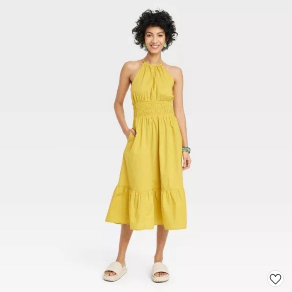 A New Day Smocked Poplin Halter Dress - XL
